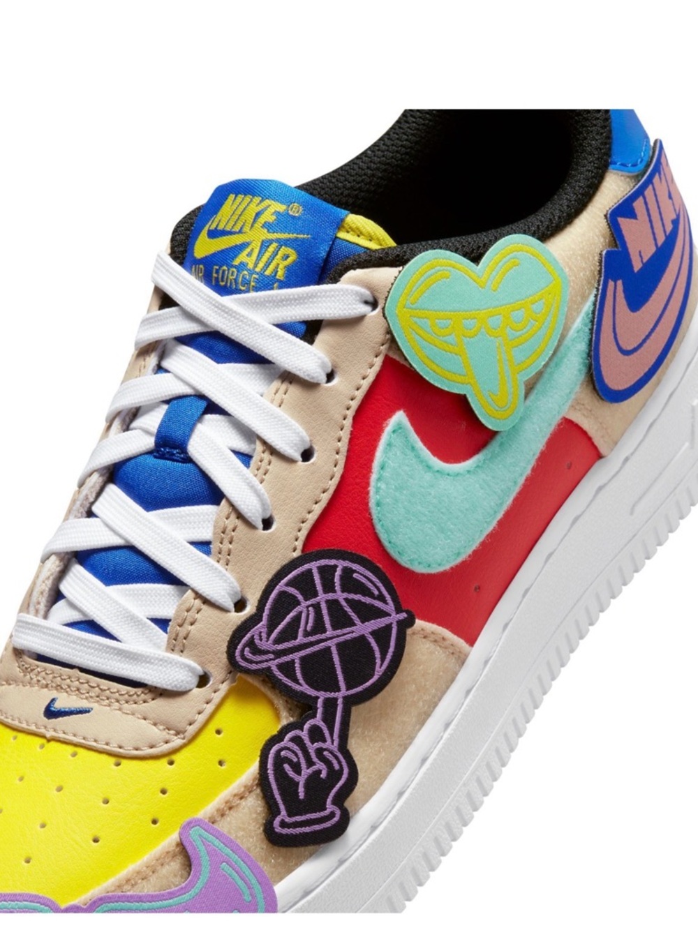 Nike Air Force 1 LV8 1 GS “Multi-Color Velcro” Size 5.5Y w/ Box FN7818-100 - Picture 13 of 14